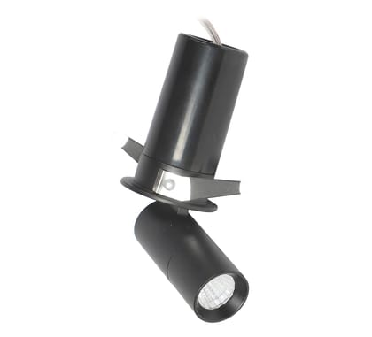 Pop out recessed 360 degree adjustable COB Light | 5watt | 3000k (warm white) | Body Color - Black | Indoor used for Painting, Photo-Frames or Wall High-Lighting purpose 