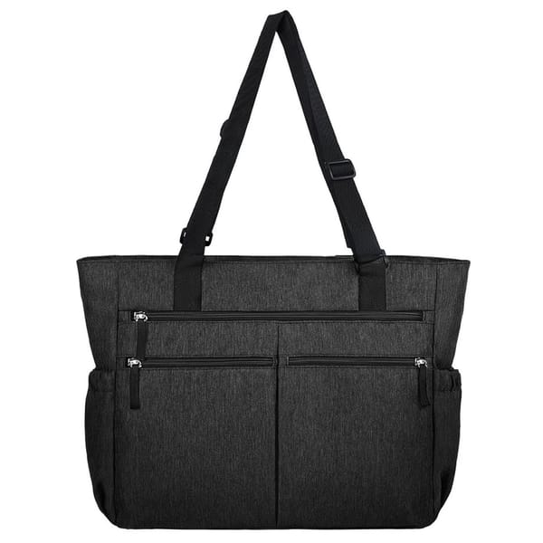 MILOY Waterproof Tote Bag | Waterproof Tote Bags for Women | Waterproof Laptop Bags | Tote Bag for Woman with Adjustable Strap - Black | Multi Compartment | Zipper Pocket -Foldable-Heavy Duty-Washable