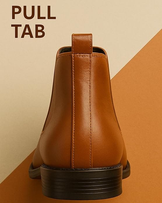 WUGO:: Latest Fabulous Men Solid Faux Leather Tan Chelsea Boots | Stylish Slip-On Casual Boots For Men's & Boys (Free Home Delivery)
