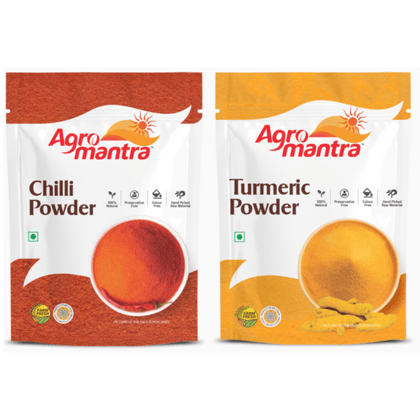 Agro Mantra Red Chilli  And Turmeric Powder 500gm Each