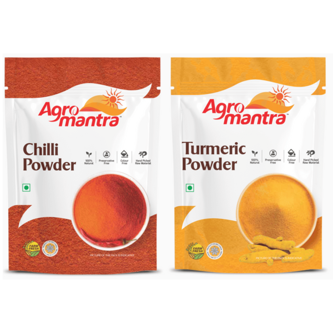 Agro Mantra Red Chilli  And Turmeric Powder 500gm Each