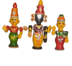 Handcrafted Wooden Balaji Family Dolls - Indian Art & Craft