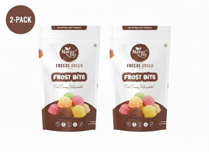 NaturDry Freeze-Dried Frost Bite Ice Cream Bites | Lightly Sweetened, Crunchy & Vegan | 20g - Pack of 2