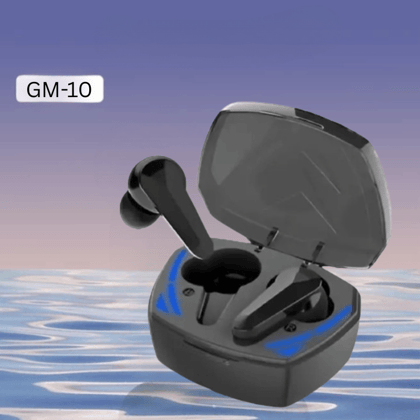 GM-10 Wireless Gaming Earbuds with Charging Case - Black