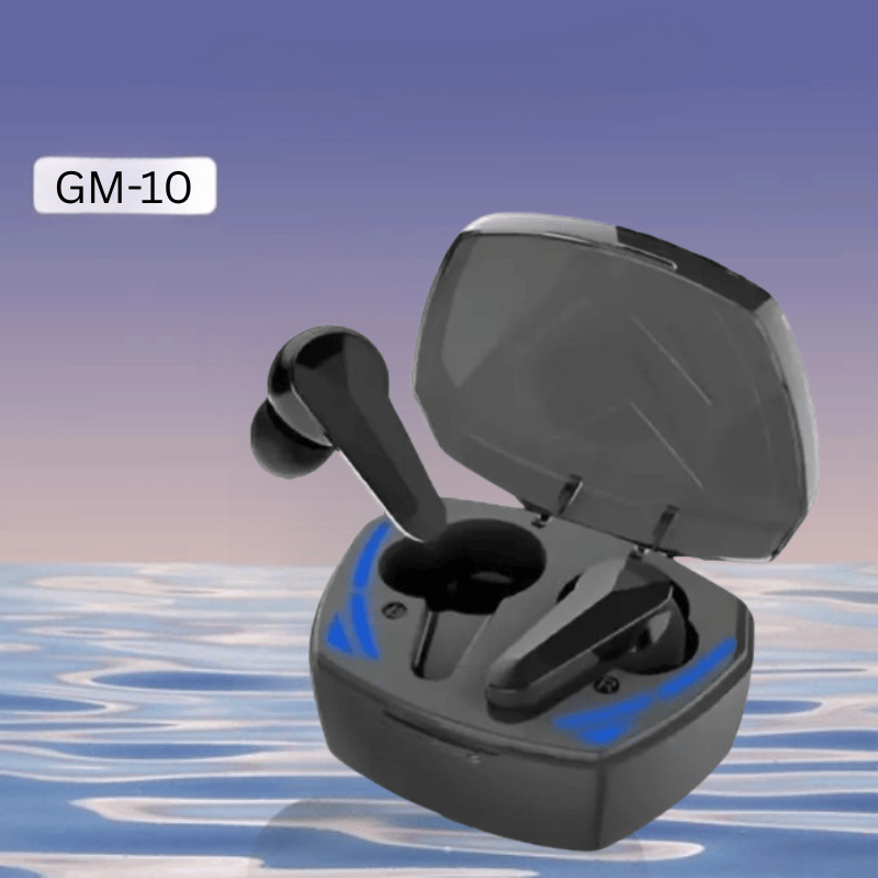 GM-10 Wireless Gaming Earbuds with Charging Case - Black