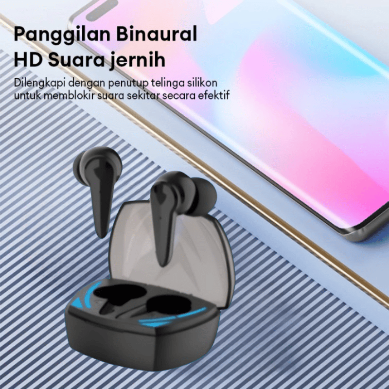 GM 10 Wireless Binaural HD Earbuds with Silicone Noise-Blocking Eartips & Charging Case