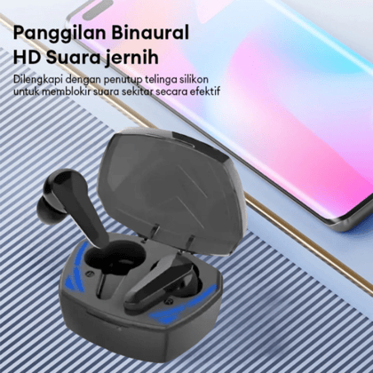 GM 10 Wireless Binaural HD Sound Earbuds with Noise-Blocking Silicon Tips & Portable Charging Case