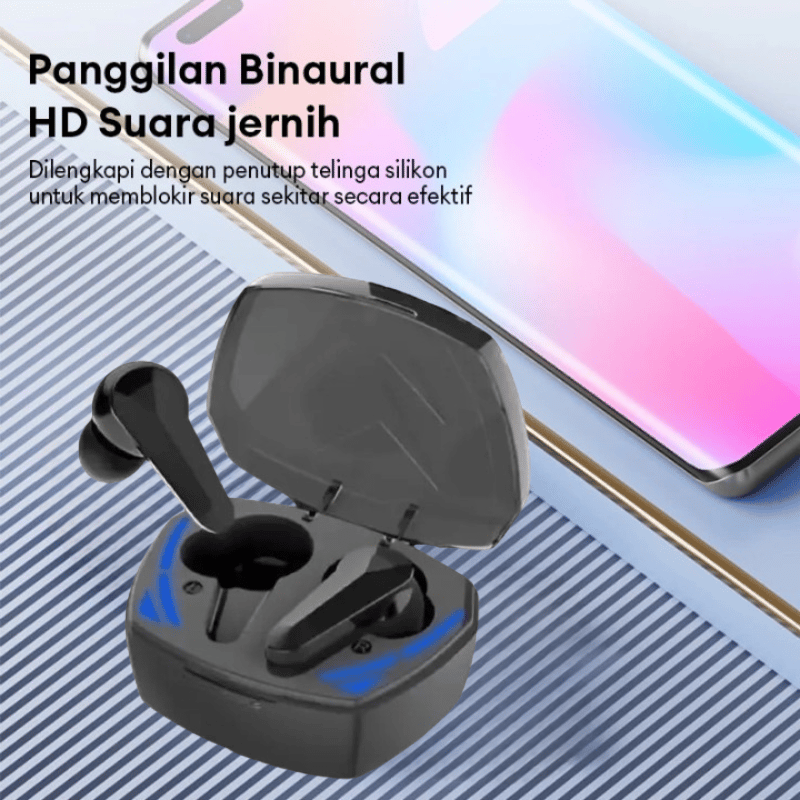 GM 10 Wireless Binaural HD Sound Earbuds with Noise-Blocking Silicon Tips & Portable Charging Case