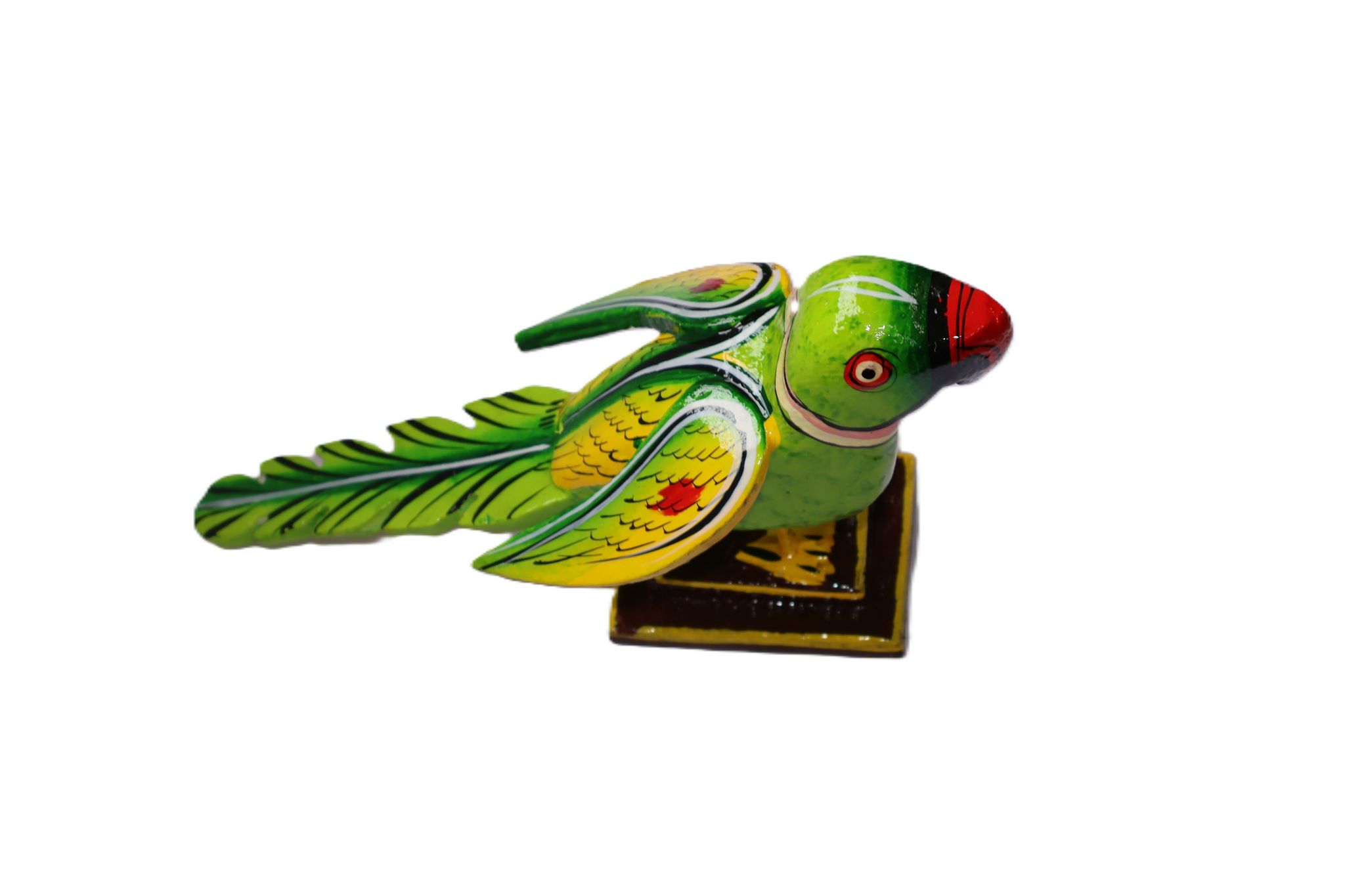 Handcrafted Wooden Parrot Figurine - Colorful Home Decor