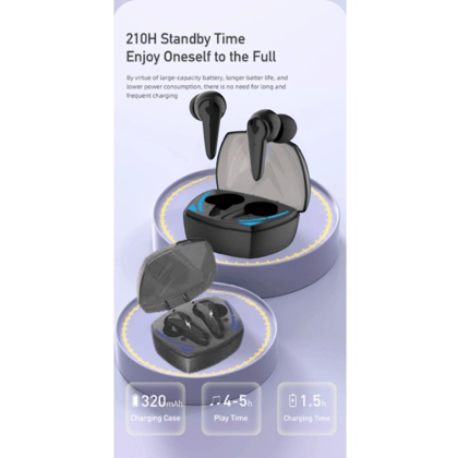 GM 10 Wireless Earbuds with 210H Standby Time and 320mAh Charging Case