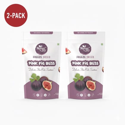 NaturDry Freeze-Dried Pink Fig Bliss Bites | Crunchy Fruit Snack, Vegan & Antioxidant Rich | 20g - Pack of 2