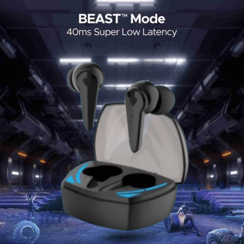 GM 10 TWS Gaming Earbuds with 40ms Super Low Latency & BEAST™ Mode - Black