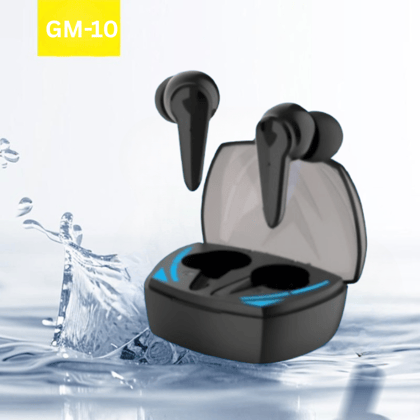 GM-10 Black Wireless Bluetooth In-Ear Earbuds with Charging Case
