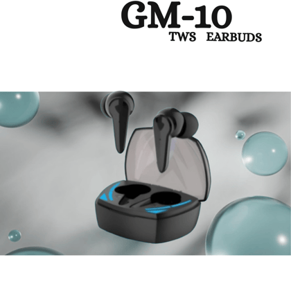 GM-10 TWS Wireless Earbuds with Portable Charging Case