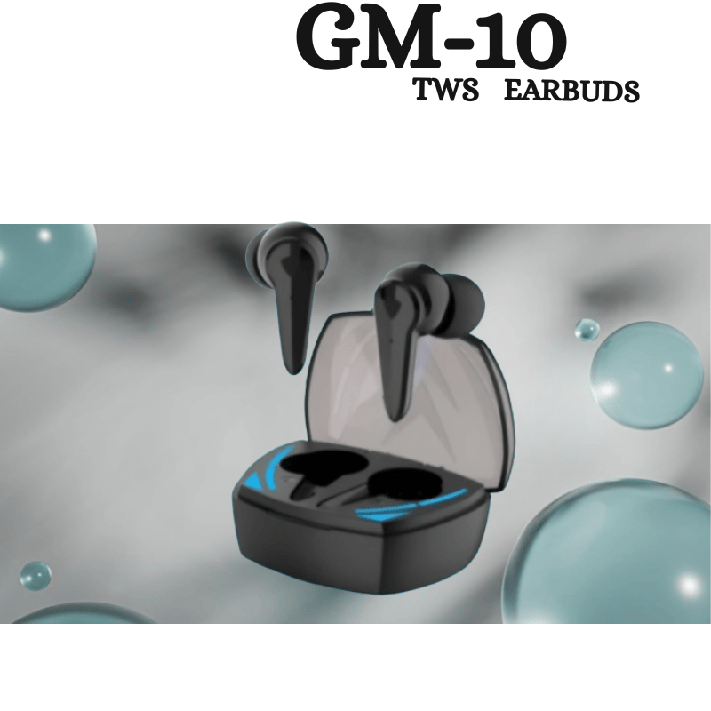 GM-10 TWS Wireless Earbuds with Portable Charging Case