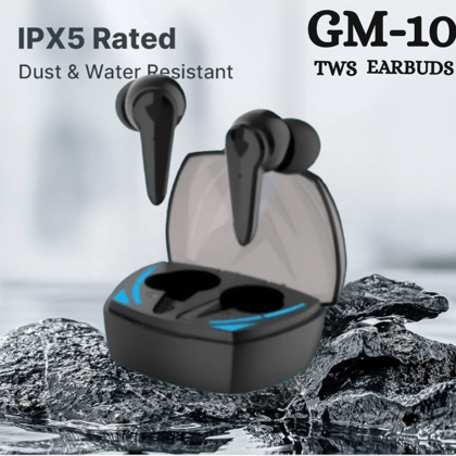 GM-10 TWS Earbuds - IPX5 Dust & Water Resistant True Wireless Bluetooth Headphones