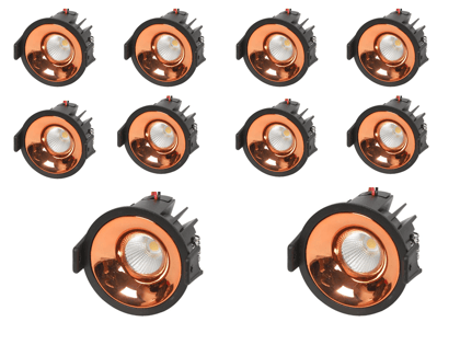 Rose gold cob light | 12watt | Body Color - Rose Gold reflector with Black body | Natural White 4000k | Packed of 10 pcs. |Indoor use only Rooms,Bathrooms,Office etc.