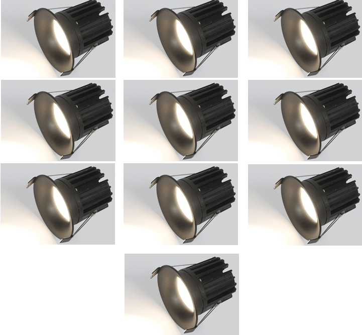 Trimless Cob recessed led light | 12watt | Body Color - Black |  Collor less / Trimless fixture | Natural White - 4000k | Packed of 10 pcs | Indoor use only Rooms, Bathrooms, Office etc.