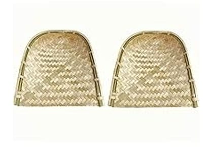 (Pack of 2) Big size Handmade Bamboo Soop With 100% Bamboo by Handicraft Expert For Kitchen Use & Rice Clean/ Chhath Pooja Soop