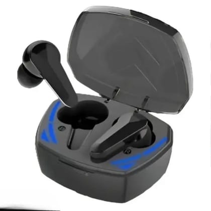 GM 10 Wireless Bluetooth Earbuds with LED Gaming Case - Black & Blue