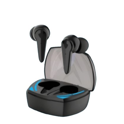 GM 10 Black Wireless Bluetooth Earbuds with Portable Charging Case