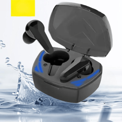 GM 10 Black Wireless Gaming Earbuds with Portable Charging Case & Water Resistance