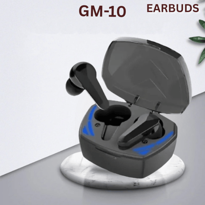GM-10 Wireless Gaming Earbuds with Charging Case - Black
