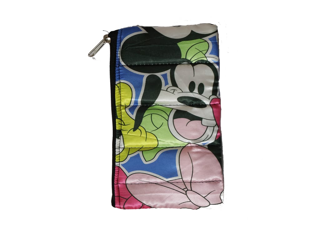 Mickey & Minnie Cartoon Character Multi-Color Zipper Pouch