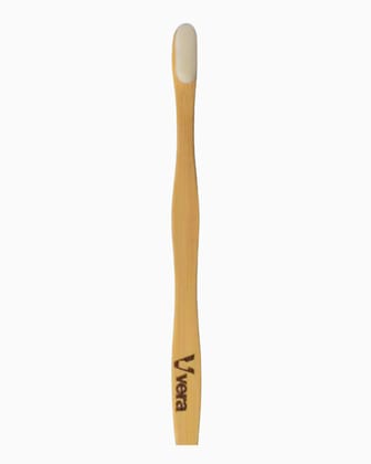 Flat bamboo toothbrush