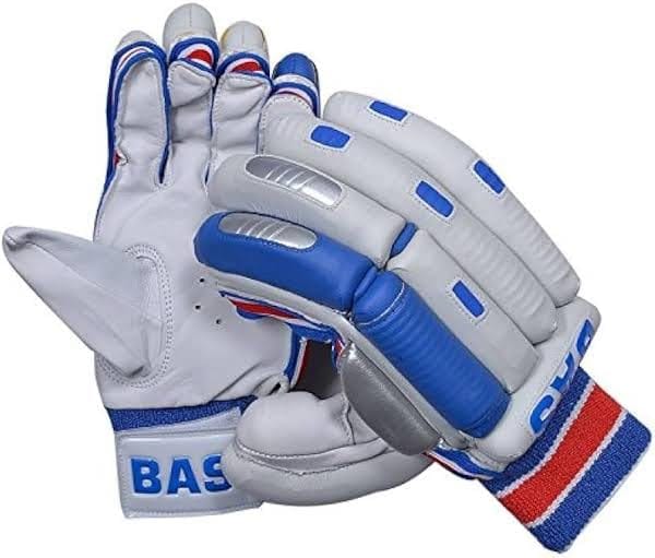 VR3 International | Faux Leather BAS Cricket Batting Gloves - Lightweight, Comfortable & Durable Hand Protection for Maximum Grip, Breathable, Anti-Slip Design, Enhanced Flexibility, White