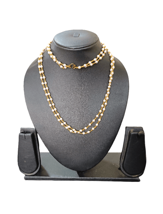 Elegant Gold Plated Pearl Chain Necklace for Women