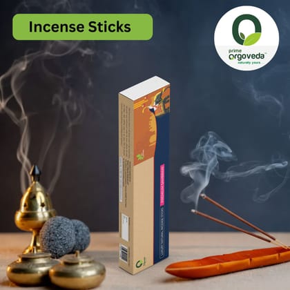 Prime Orgoveda Premium Sambrani Incense Sticks | 100% Natural Charcoal-Free Agarbatti | Long-Lasting Sambrani Aroma for Prayer, Pooja & Meditation (Pack of 50 Sticks)