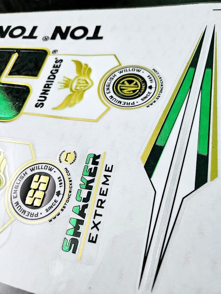 VR3 INTERNATIONAL | 3D DIGITAL SMCKR Edition | English Willow | Digital Embossed Cricket Bat Sticker | Green