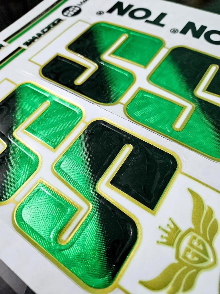 VR3 INTERNATIONAL | 3D DIGITAL SMCKR Edition | English Willow | Digital Embossed Cricket Bat Sticker | Green