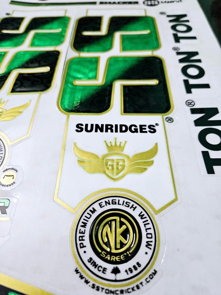 VR3 INTERNATIONAL | 3D DIGITAL SMCKR Edition | English Willow | Digital Embossed Cricket Bat Sticker | Green