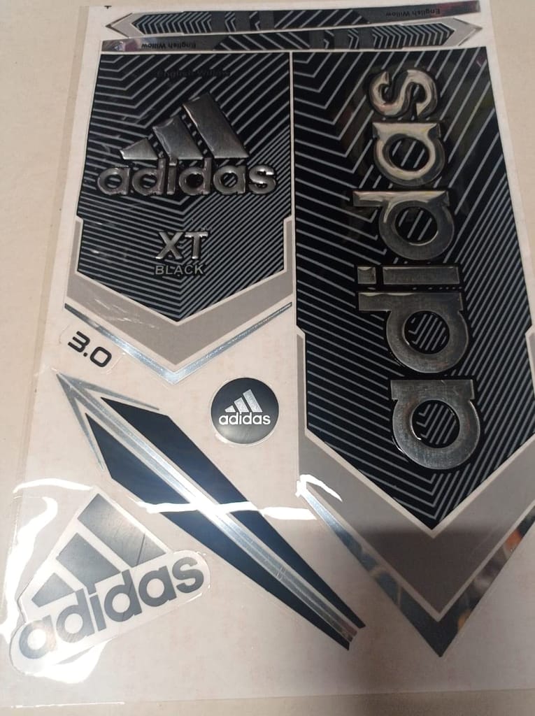 VR3 INTERNATIONAL | Adidas 3D Embossed Cricket Bat Sticker XT Black Self Adhesive Bat Sticker  (Black)