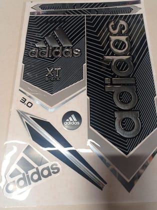 VR3 INTERNATIONAL | Adidas 3D Embossed Cricket Bat Sticker XT Black Self Adhesive Bat Sticker&nbsp;&nbsp;(Black)