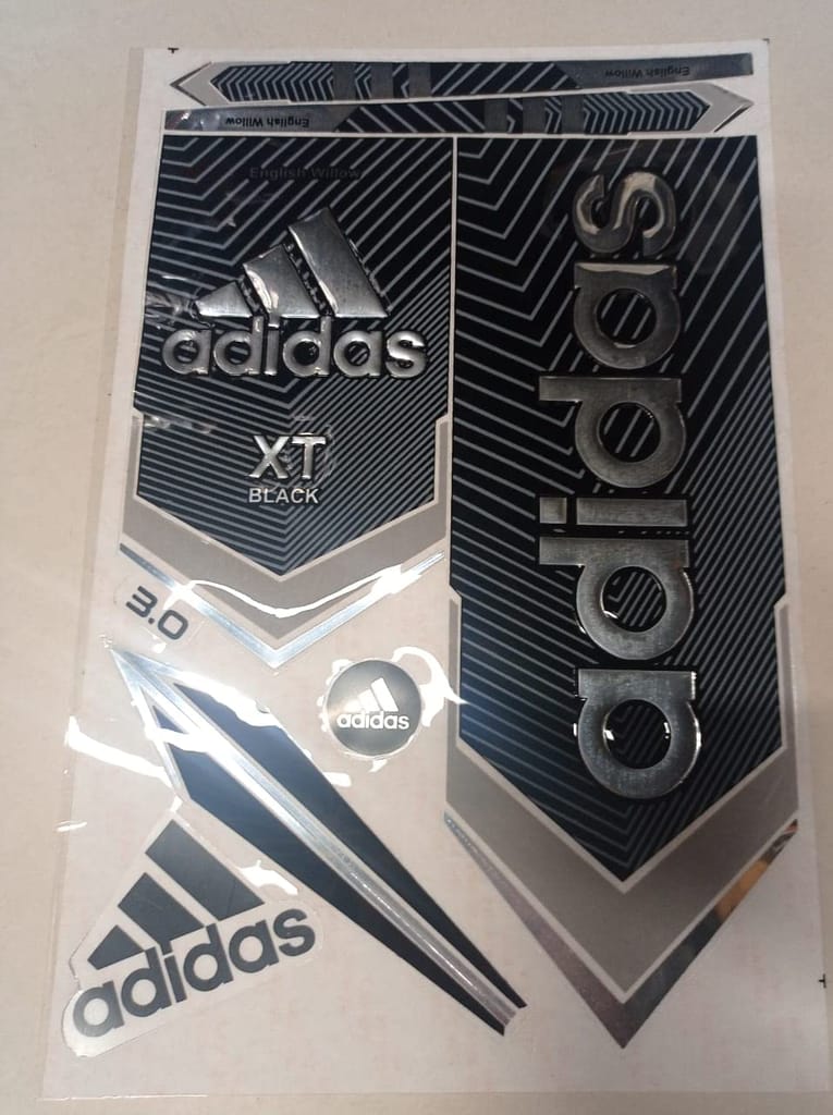 VR3 INTERNATIONAL | Adidas 3D Embossed Cricket Bat Sticker XT Black Self Adhesive Bat Sticker  (Black)