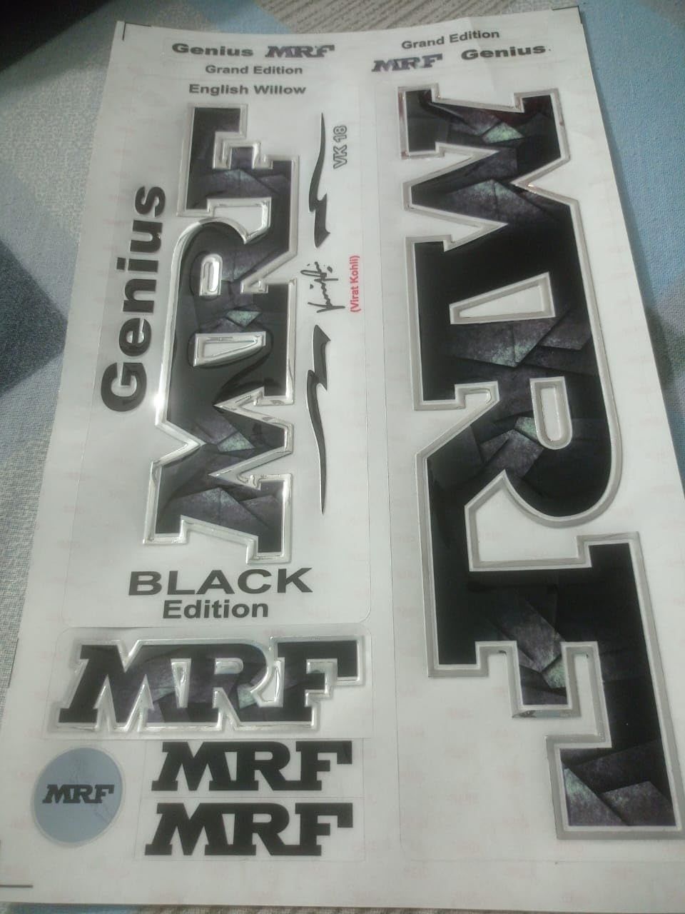 VR3 INTERNATIONAL | MRF DIGITAL 3D Embossed Bat Sticker (Black)