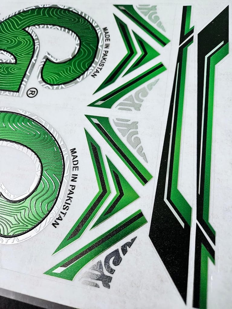 VR3 INTERNATIONAL | Cricket Bat Sticker | 3D Digital Embossed CA Babar Azam Edition | English Willow | Green