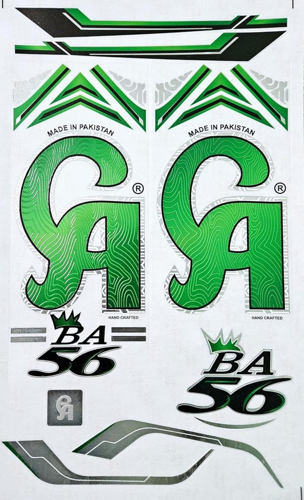 VR3 INTERNATIONAL | Cricket Bat Sticker | 3D Digital Embossed CA Babar Azam Edition | English Willow | Green