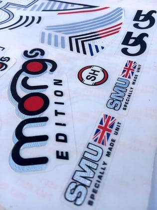 VR3 INTERNATIONAL | 3D CA Morgs Edition | English Willow | Embossed Cricket Bat Sticker | White