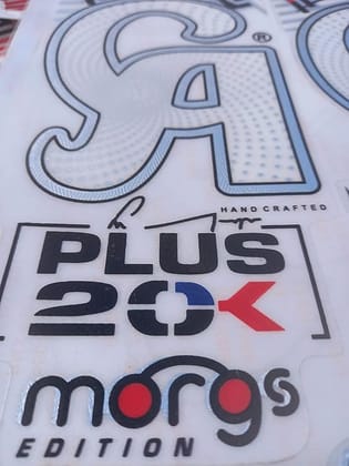 VR3 INTERNATIONAL | 3D CA Morgs Edition | English Willow | Embossed Cricket Bat Sticker | White VR3 INTERNATIONAL | 3D CA Morgs Edition | English Willow | Embossed Cricket Bat Sticker | White