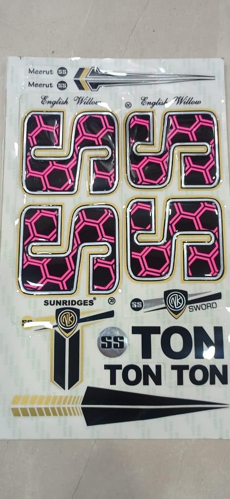 VR3 INTERNATIONAL | 3D Laminated English Willow BAT Sticker (PINK)