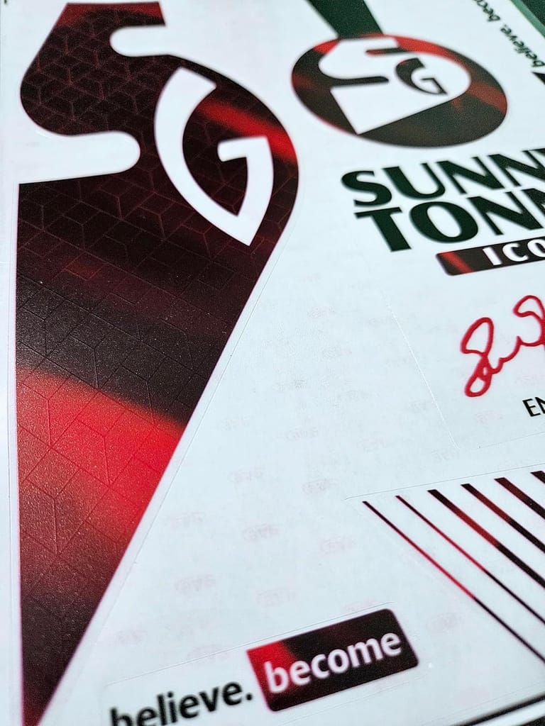 VR3 INTERNATIONAL | Cricket Bat Sticker 4D Digital Embossed English Willow Fiber Tape Sports Accessories Protection, STI Red