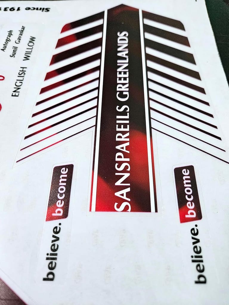 VR3 INTERNATIONAL | Cricket Bat Sticker 4D Digital Embossed English Willow Fiber Tape Sports Accessories Protection, STI Red