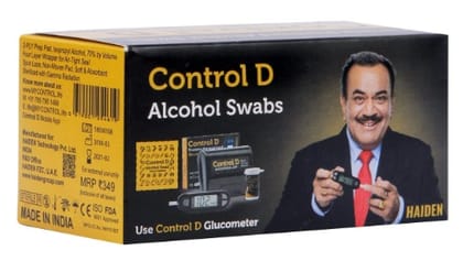Control D 100 Sterile Alcohol Swabs Antiseptic Prep Wipes Pads