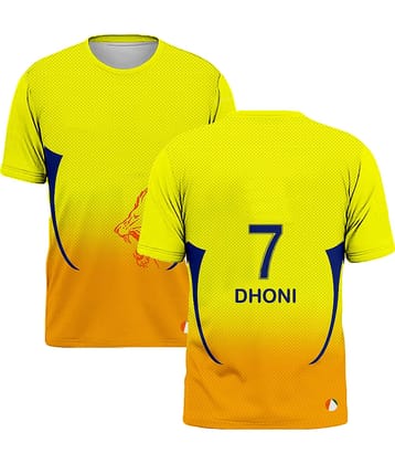 THE BLAZZE Sports India IPL Cricket Team T Shirt Jersey For MensFor Chennai CSK Dhoni 7