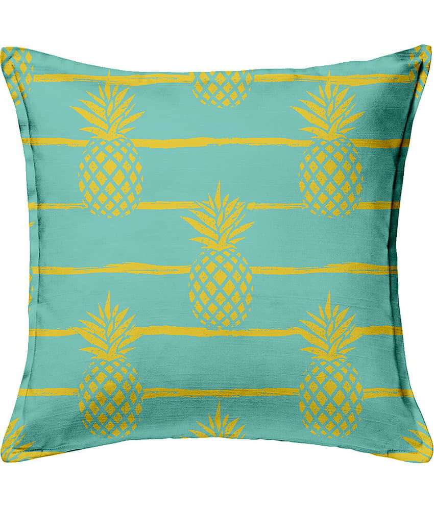 Houzzcode - Water Repellent Green Polyester Pillow Covers 40x40x3 ( Pack of 1 )