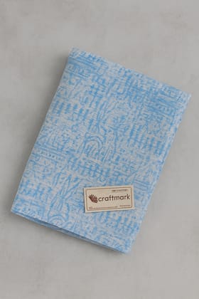 Craftmark Hand Block Printed Light Blue Patterned Cotton Fabric
